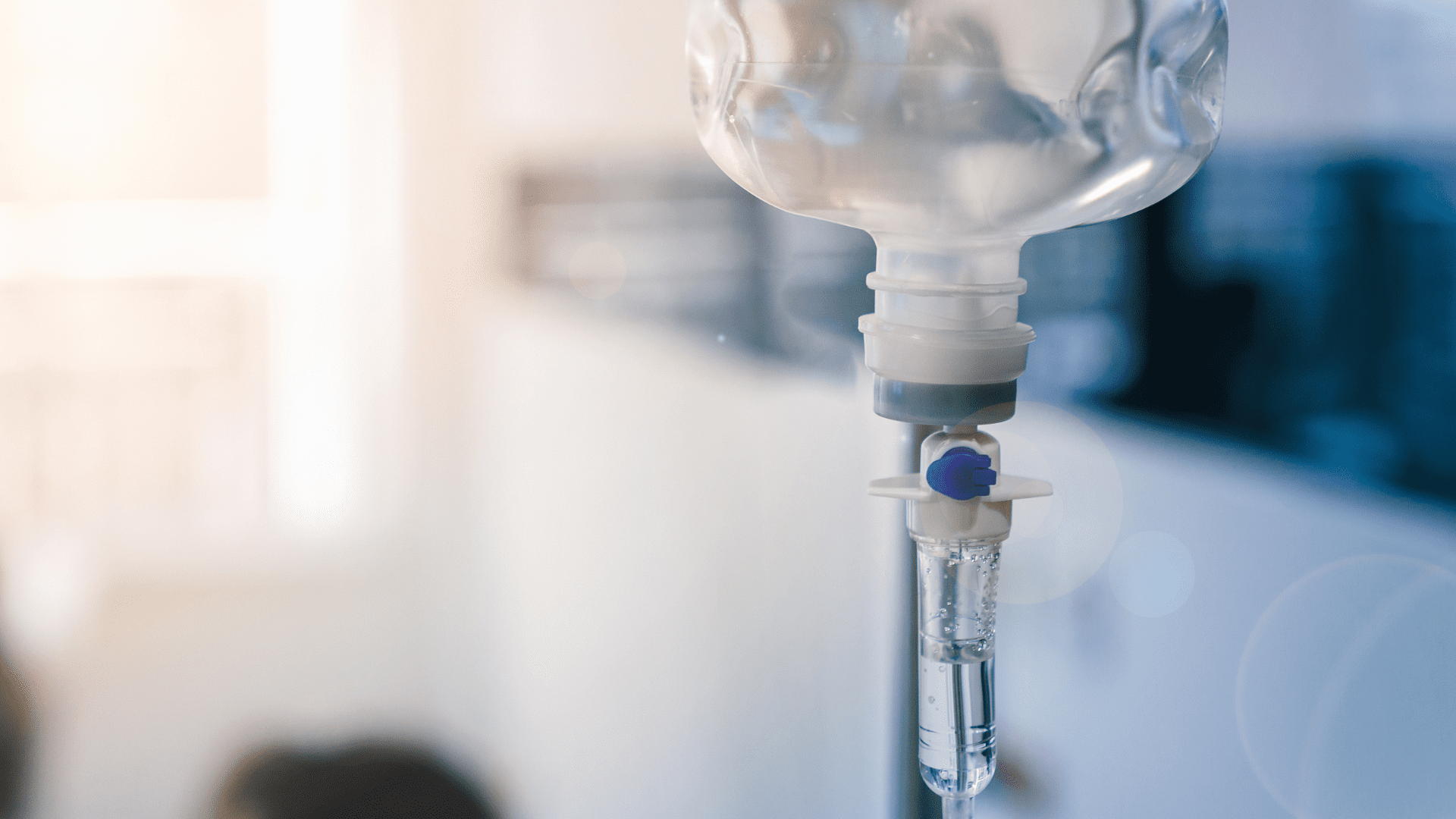 IV bag and administration set used in hospital